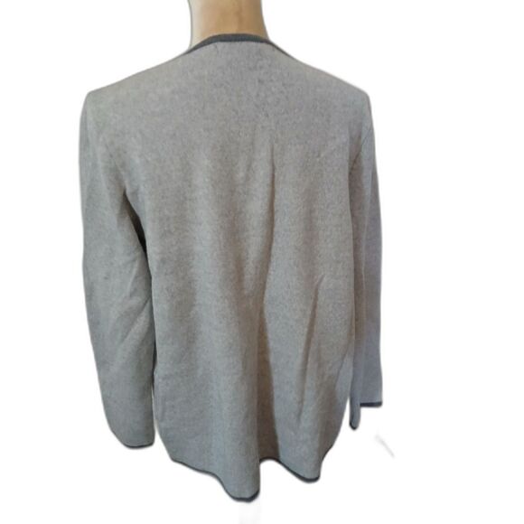 Lineamaglia Made in Italy Gray Open Front Cardigan Sweater Women’s XL wool blend - Picture 3 of 4